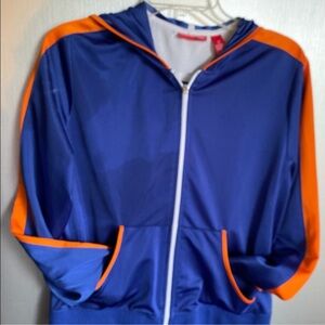 Gloria Vanderbilt Royal Blue and Orange Zipped Front Sport Jacket size Large